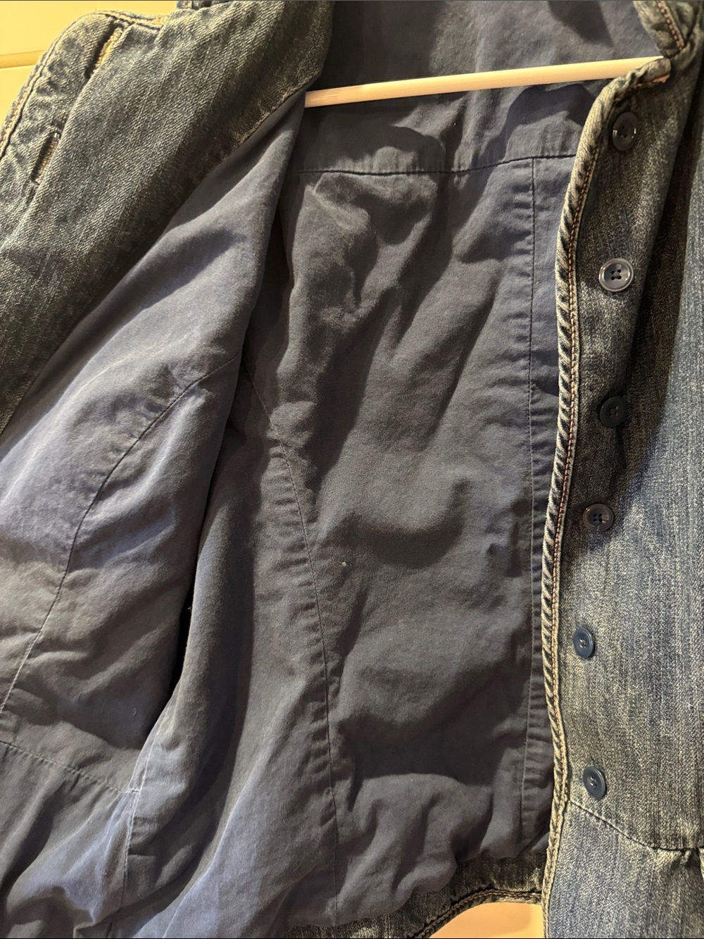2005 GAP puff sleeve Denim Jacket with Braid Trim Y2K - Picture 4 of 8